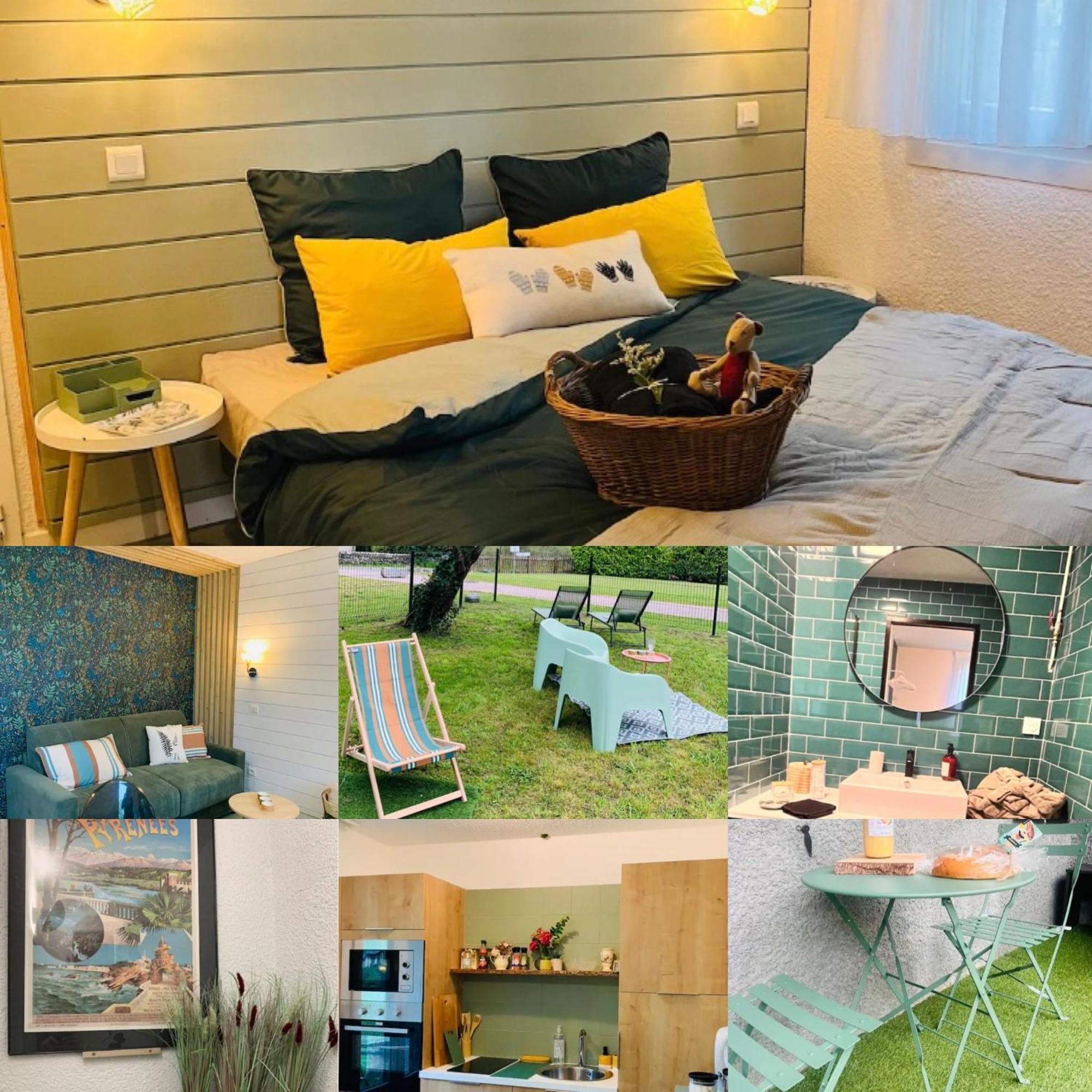 La Suite Unique - Le Jardin Sur Les Pyrenees- Vue Panoramique Montagne -Jardin Cloture Prive De 100M2-Parking-Linge De Lit Et Serviettes Compris- Bielle Luaran gambar